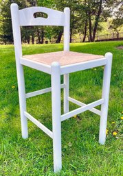 An Italian Rush Seated Counter Stool