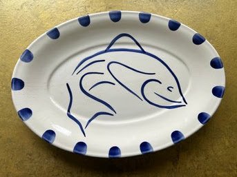 Hand Painted Ceramic Artisan Fish Platter