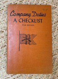 Company Duties A CHECKLIST - War Edition - 1942