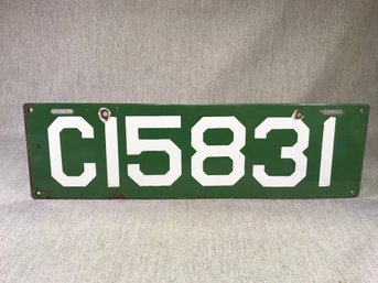 Rare Antique Enamel Connecticut License Plate - 1900-1910 - Dark Green With White Letters - Hard To Find !