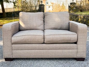 A Modern Linen Loveseat - Matches Sofa In Same Sale