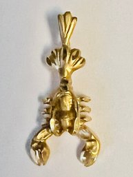 14K GOLD LOBSTER PENDANT OR CHARM BRIGHT CUT