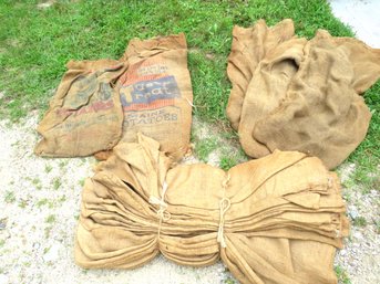 Lot Of Vintage Burlap Sacks #1 Of 2