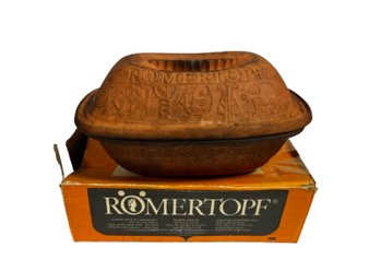 Vintage Romertopf Clay Roaster  Non-Stick Dutch Oven