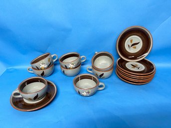 Stangl Golden Harvest Tea Cups & Saucers