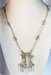 Vintage 1960 Sterling Silver Hippie Era Necklace W Pendant