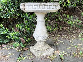 A Vintage Cast Stone Garden Birdbath