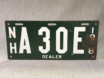 SUPER RARE Enamel 1918 New Hampshire Dealer License Plate - Ive NEVER Seen Another NH Dealer Licence Plate !