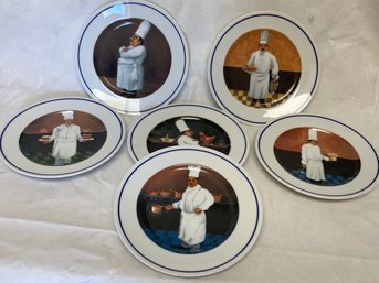 Set Of 6 WILLIAM SONOMA Guy Buffet 'chef Series' Decorative Salad Plates