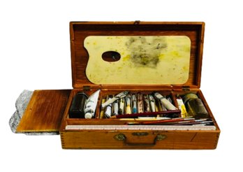 Vintage Painters Box And Supplies