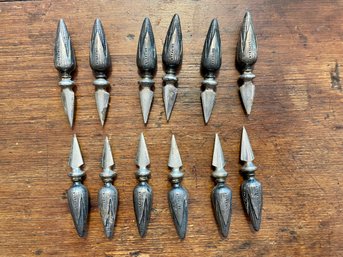 Six Pairs Of Antique Sterling Silver Corn Cob Holders