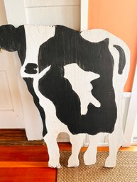 Large Wooden Cow Decor 38 X 31