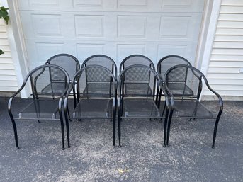 Set Of 8 Metal Outdoor Chairs