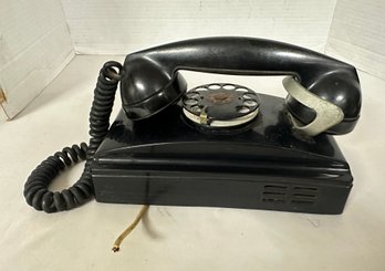 1940s Western Electric Wall Mount Phone, F1 Hand Set Backelite & Rotary Dial. LD/E2