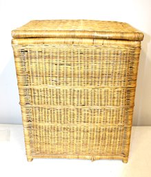 1960 Rattan Wicker Laundry Basket