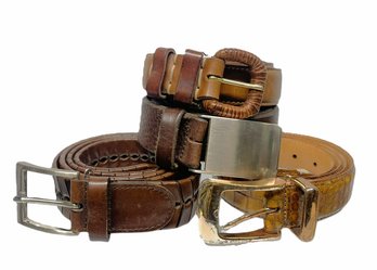 Three Leather Belts And One Alligator-Two Martin Dingman, Ermenegildo Zegna And Daniel Craig-Size 42