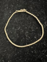 Dainty 14k Gold Vintage Twist Chain Bracelet