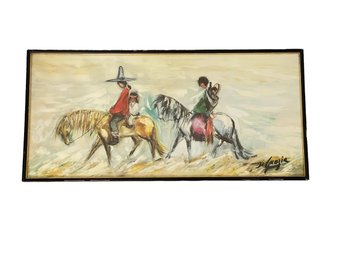 Navajo Family Print Under Glass By Ettote Ted DeGrazia