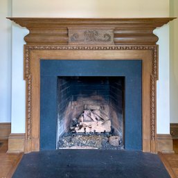 A Hand Carved Custom Made Wood Mantel By Wm H Jackson Co - Entry Hall