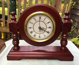 Vintage Cherry Wood Quartz Mantle Clock