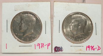 1981-p And 1776-1976 Kennedy Half Dollars