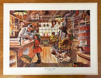 A Vintage Lithograph - The Country Store By Tom Lotta