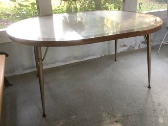 Mid Century Framica Oval Table With Leaf