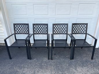 Set Of 4 Metal Outdoor Chairs