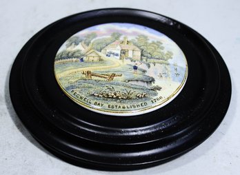 Antique Pratt Ware Lid Framed