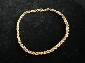 14k Gold Rope Bracelet