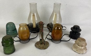 Vintage Candle Holders And Insulators