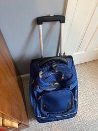 2 Rolling Travel Suitcases - Solid Black & High Sierra Backpack Style With Wheels