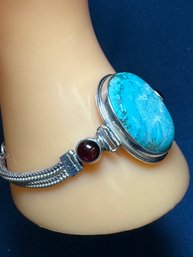 Exceptional Sterling Silver And Turquoise Bracelet
