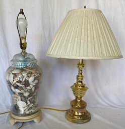 Shell Lamp And Brass Lamp