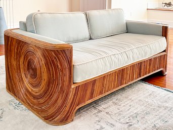 A Vintage Pencil Reed Loveseat, C. 1970's By Adrian Pearsall For Comfort Designs (1 Of 2)