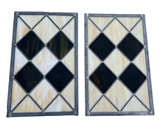 Lot Of Two Stained Glass Panels