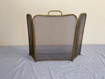 Small Brass Antique Fire Screen