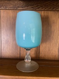 Vintage Blue Stemmed Glass