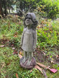 Young Girl Outdoor Pedestal Statue