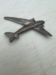 Vintage Silver Airplane Pin