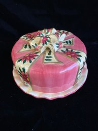 Bazaars Floral Ribboned Cake Dish