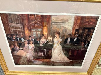 Signed Print By Alan Maley - Lovely Gold Frame And Beige Mat - The Recital