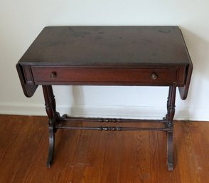 A Mahogany 1 Drawer Drop Leaf Console Table / Desk By Imperial Furniture