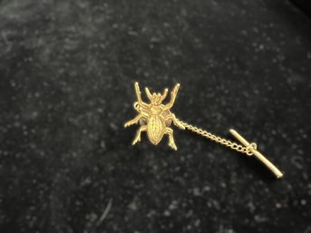 Gold Tone Beetle Form Tie Pin