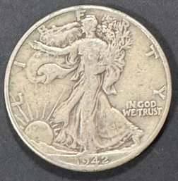 1942 Walking Liberty Silver Half Dollar