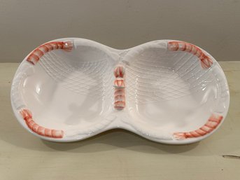 Vintage Shafford Ceramic Double Sided Shrimp Serving Dish