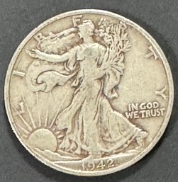 1942-S Walking Liberty Silver Half Dollar