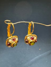Vintage Cabochon Stone Earrings