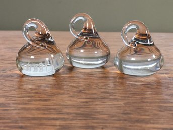 Awesome Set Of Lot Of 3 Hersheys Kisses - Year 2000 - By HULET Glass Company - All Perfect Condition !