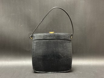 A Fantastic Mid-Century Palizzio Ladies Handbag, Black Reptile